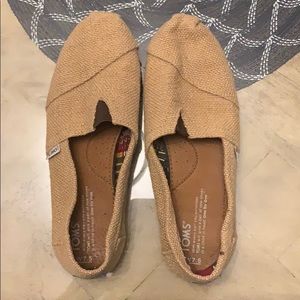 Burlap Toms worn once